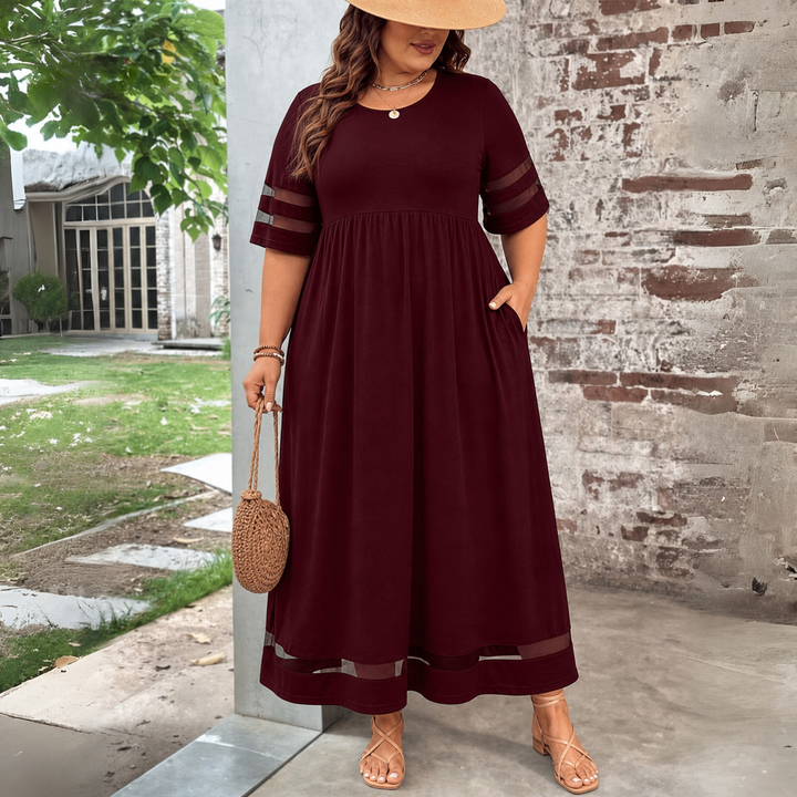 Cora | Flatterende Midi Kjole med Tummy-Smoothing