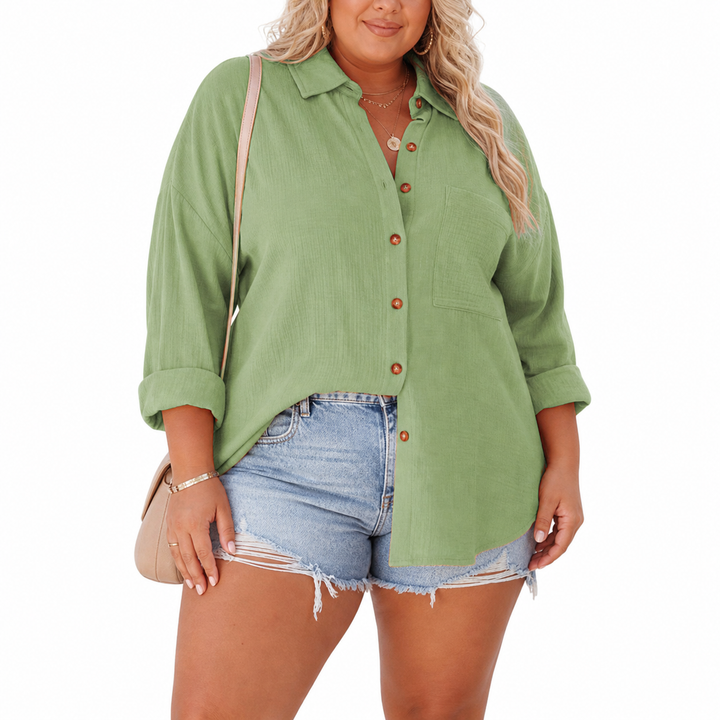 MADELYN | Casual Knap-ned Langærmet Bluse