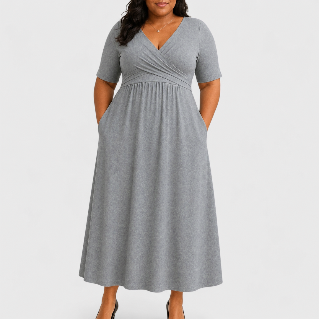 Eleanor | Elegant Midi Kjole med Lommer