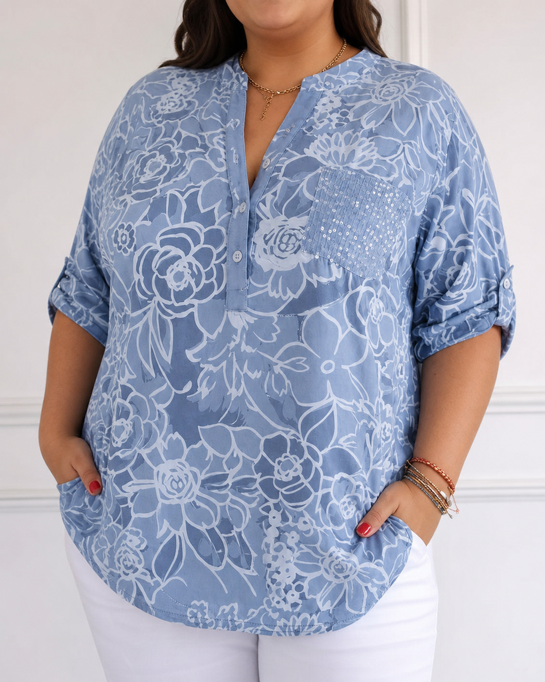 Camila | Elegant Bluse med Lomme