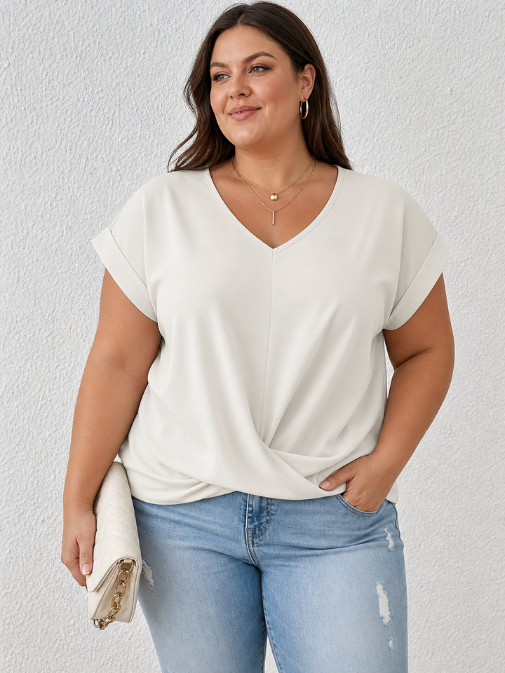 BELLA | Klassisk Twist Detalje V-Hals Top