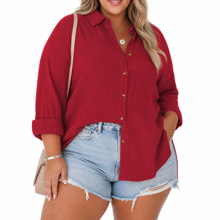 MADELYN | Casual Knap-ned Langærmet Bluse