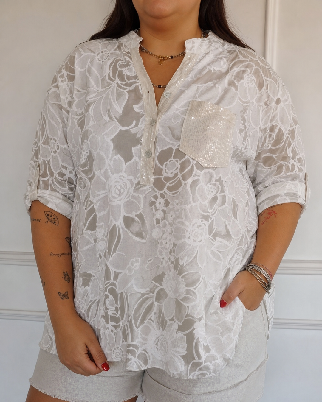 Camila | Elegant Bluse med Lomme