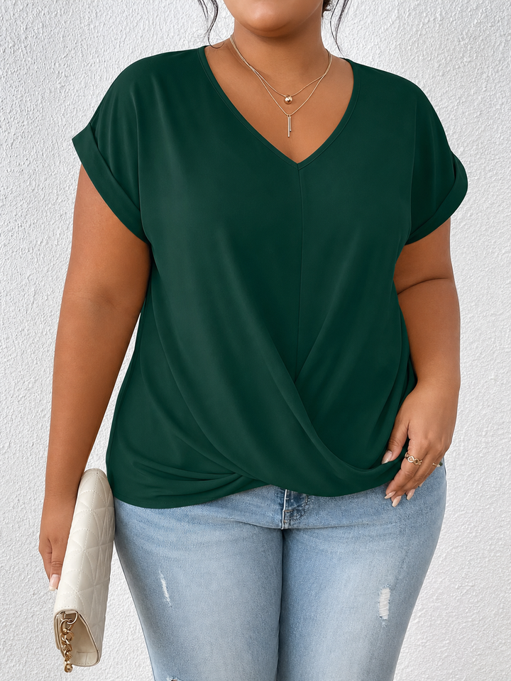 BELLA | Klassisk Twist Detalje V-Hals Top