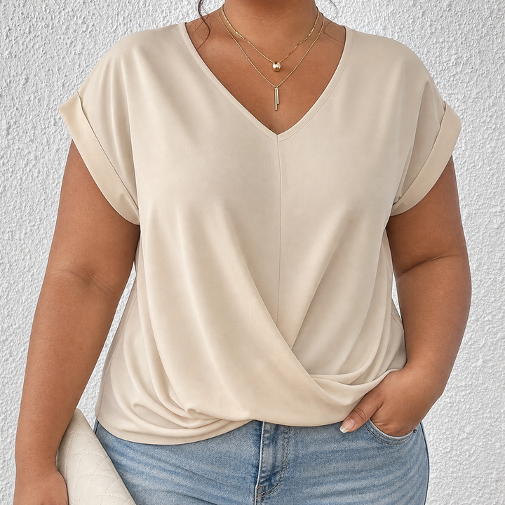 BELLA | Klassisk Twist Detalje V-Hals Top