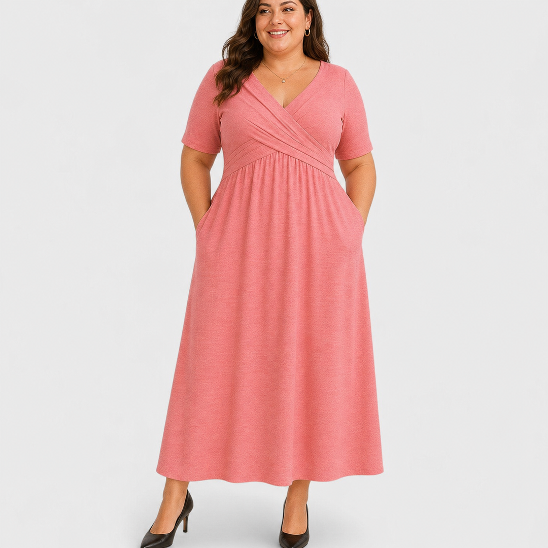 Eleanor | Elegant Midi Kjole med Lommer