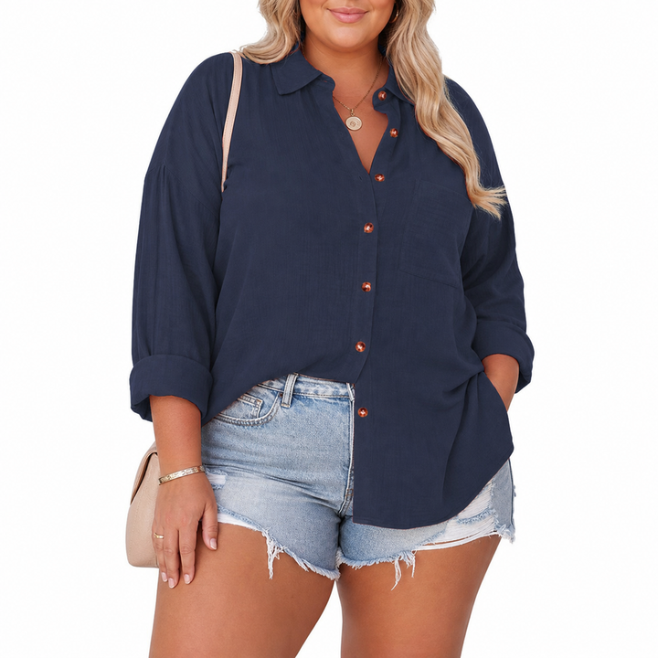 MADELYN | Casual Knap-ned Langærmet Bluse