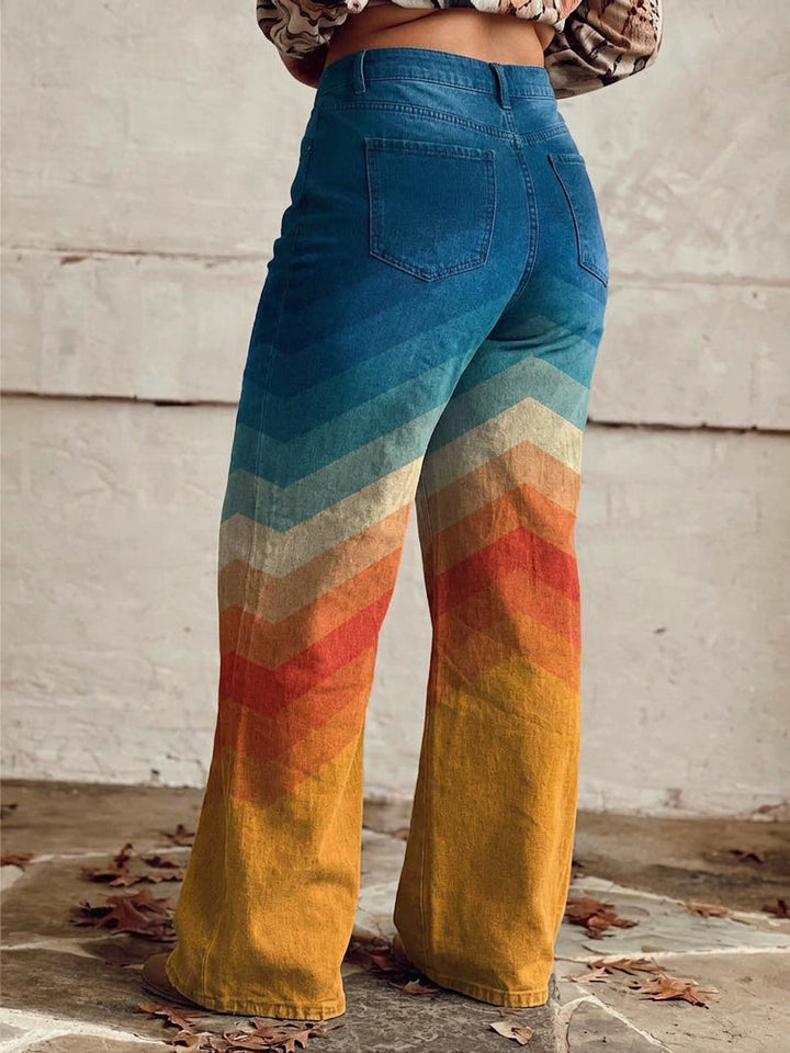 Solene - Elegant Retro Zigzag Bukser