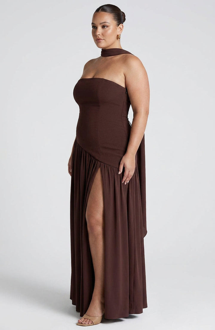 Carys Maxi Kjole - Blomme Brun