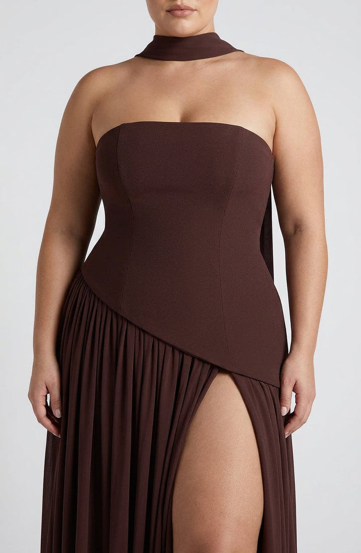 Carys Maxi Kjole - Blomme Brun