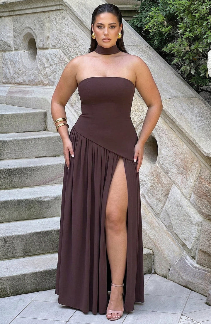 Carys Maxi Kjole - Blomme Brun