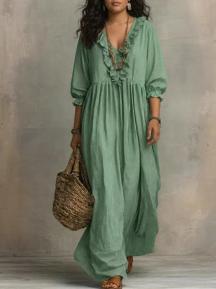 Soraya | Boho Maxi Kjole med Lange Ærmer