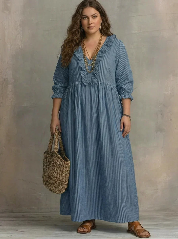 Soraya | Boho Maxi Kjole med Lange Ærmer
