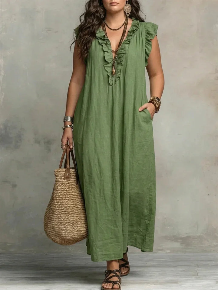 Esmé | Boho Ruffle Maxi Kjole