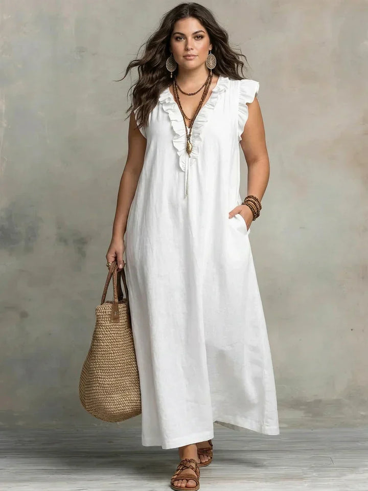 Esmé | Boho Ruffle Maxi Kjole