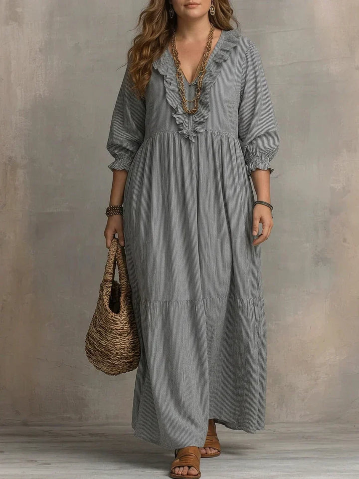 Soraya | Boho Maxi Kjole med Lange Ærmer