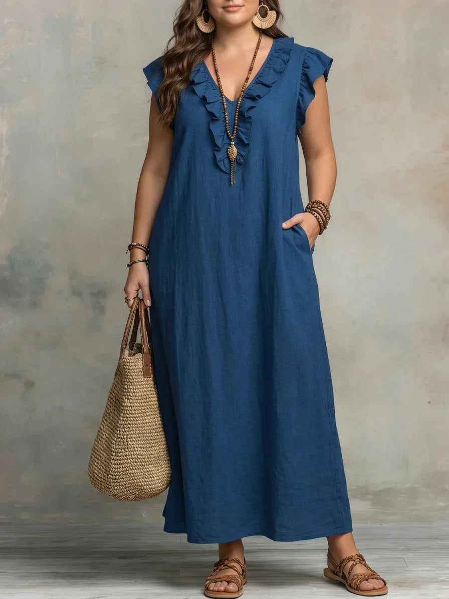 Esmé | Boho Ruffle Maxi Kjole