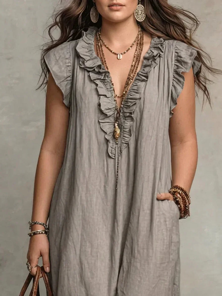 Esmé | Boho Ruffle Maxi Kjole