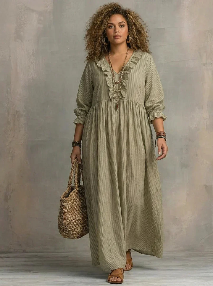 Soraya | Boho Maxi Kjole med Lange Ærmer