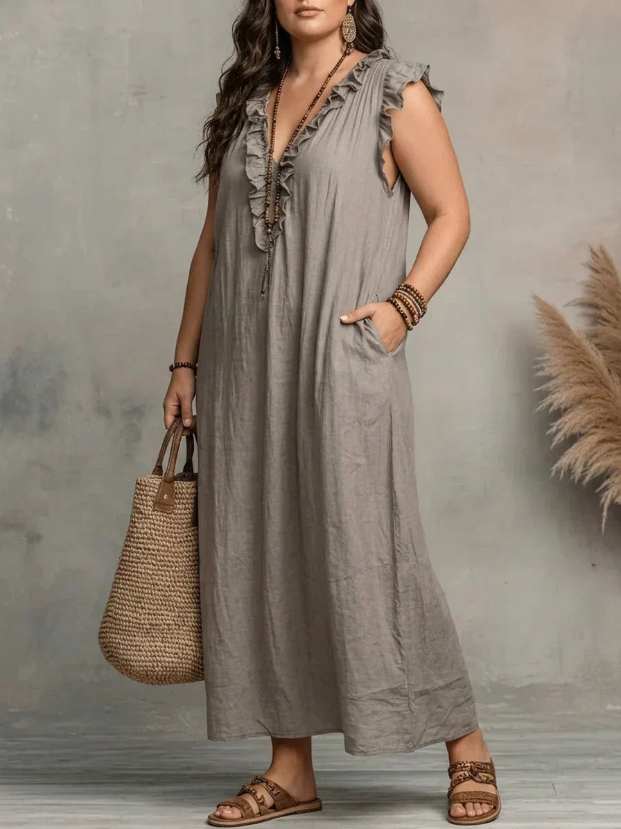 Esmé | Boho Ruffle Maxi Kjole