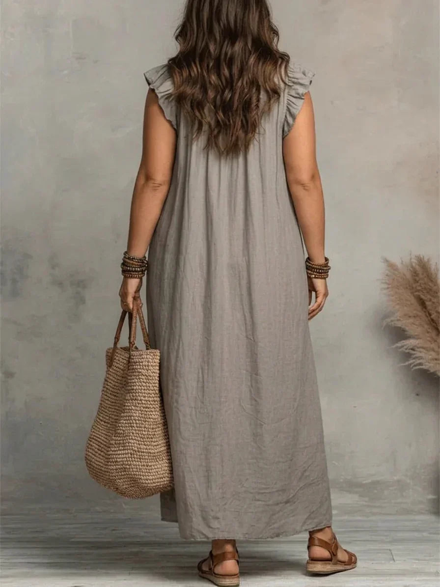 Esmé | Boho Ruffle Maxi Kjole
