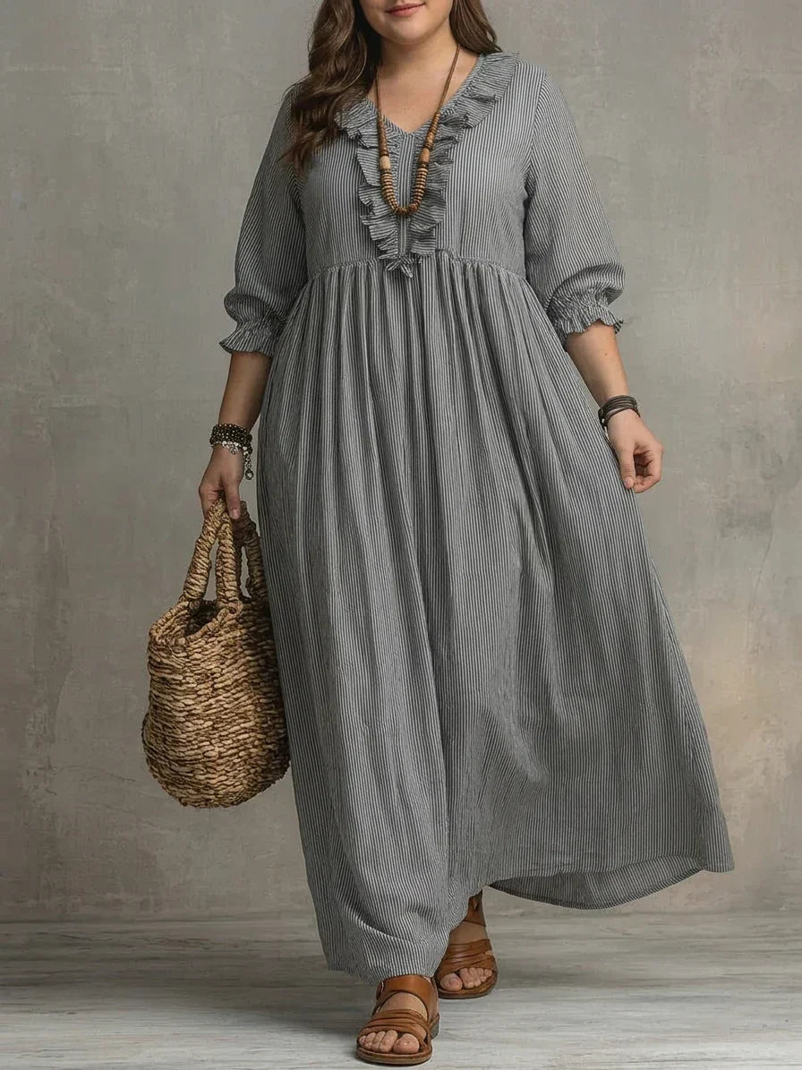 Soraya | Boho Maxi Kjole med Lange Ærmer