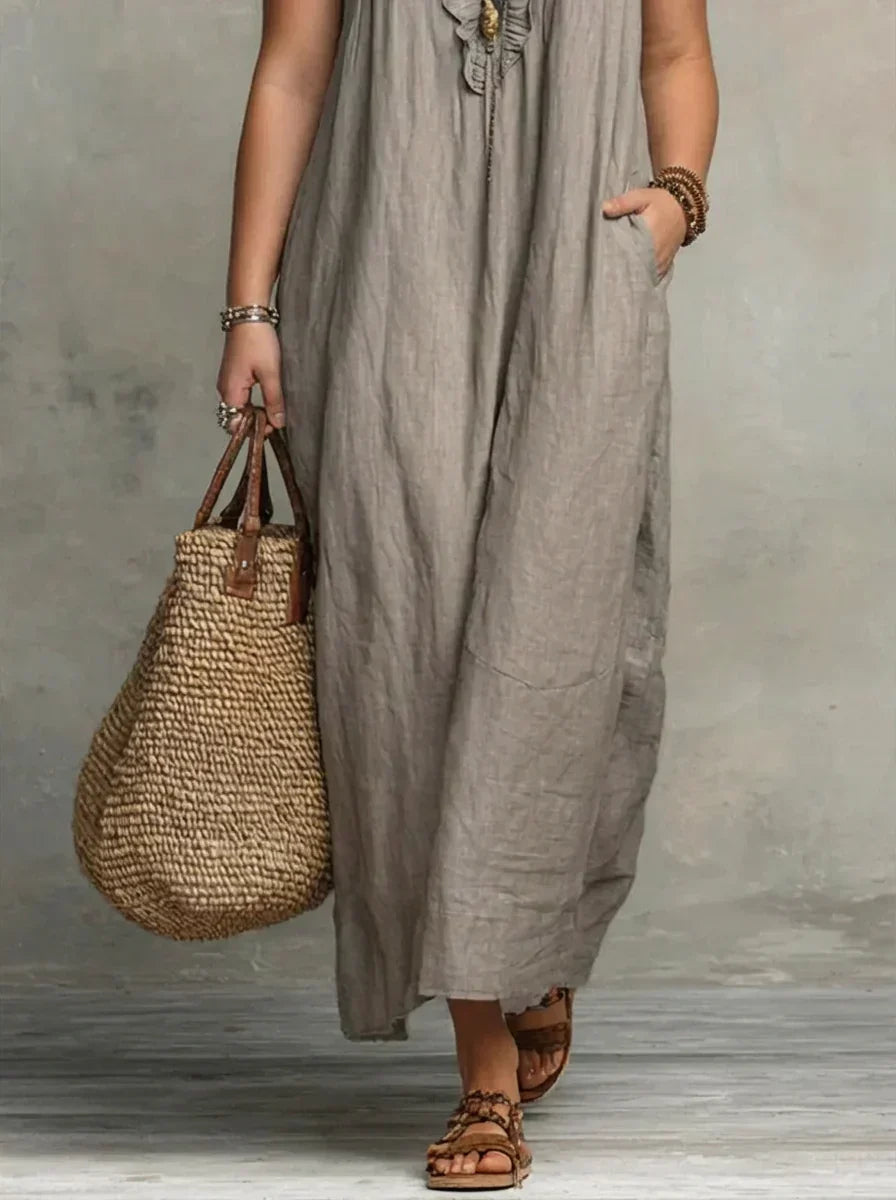 Esmé | Boho Ruffle Maxi Kjole