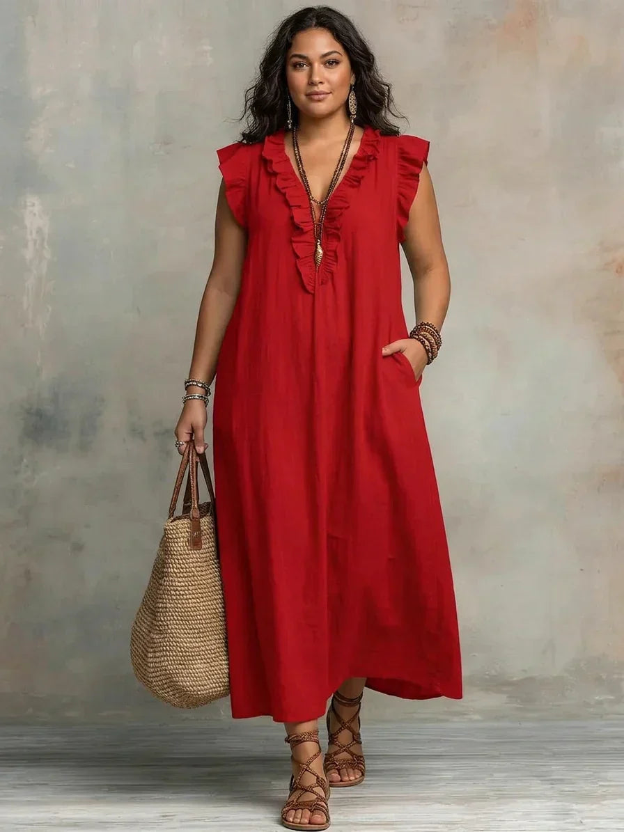 Esmé | Boho Ruffle Maxi Kjole