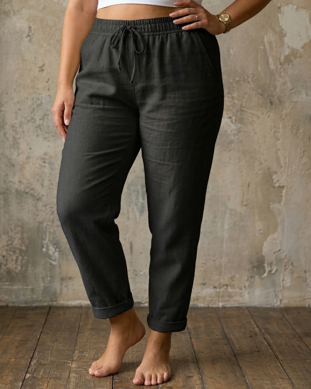 Sorrel | Drawstring Afslappede Linnedbukser