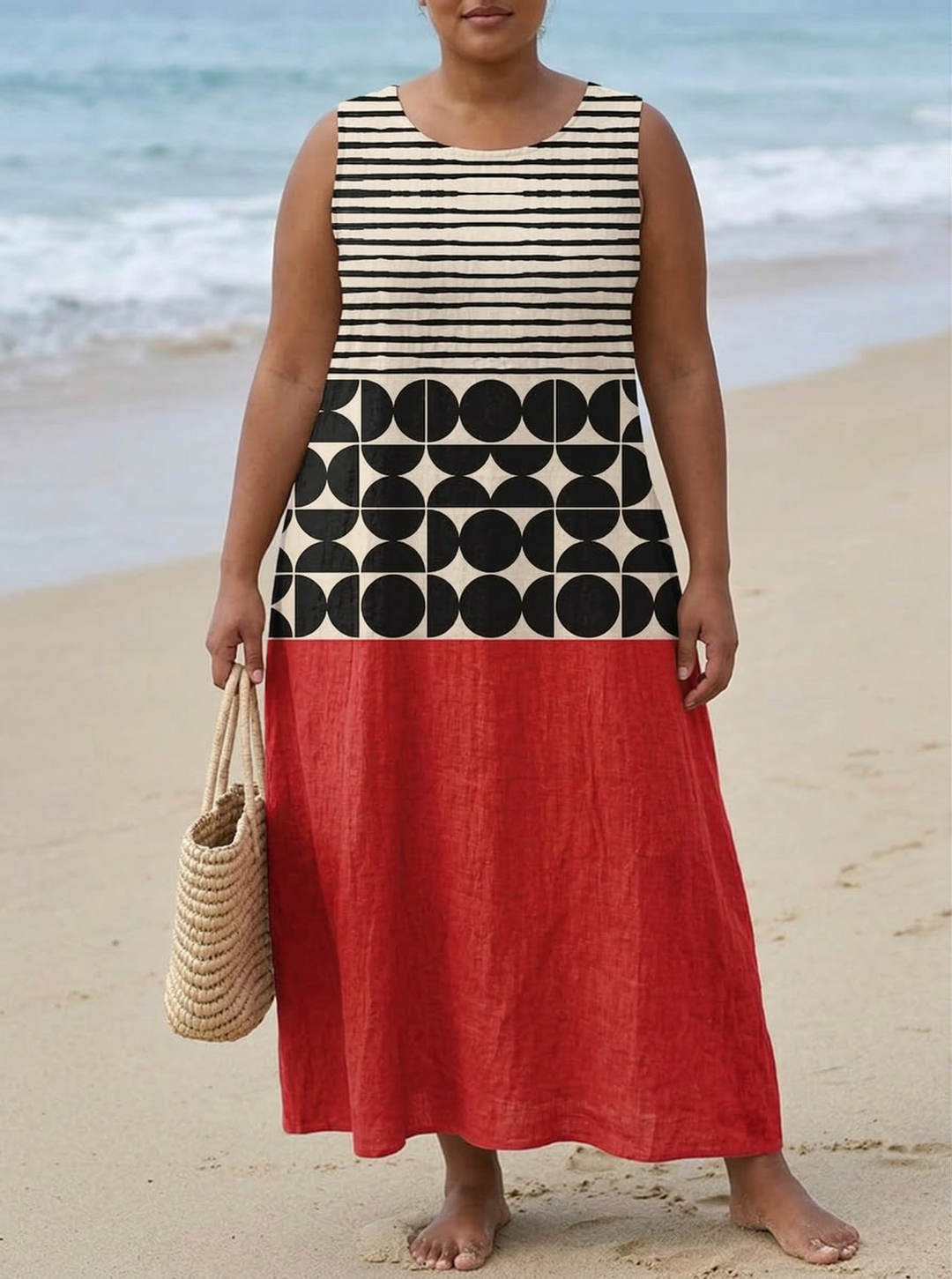 Leona Colorblock Midi Kjole