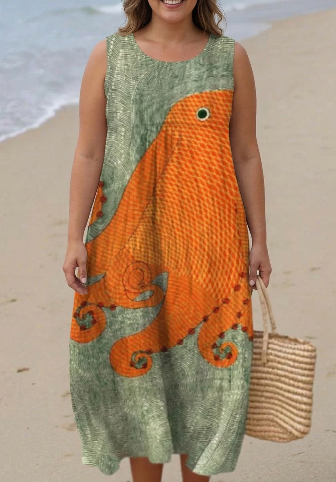 Coraline Oceanic Midi Kjole