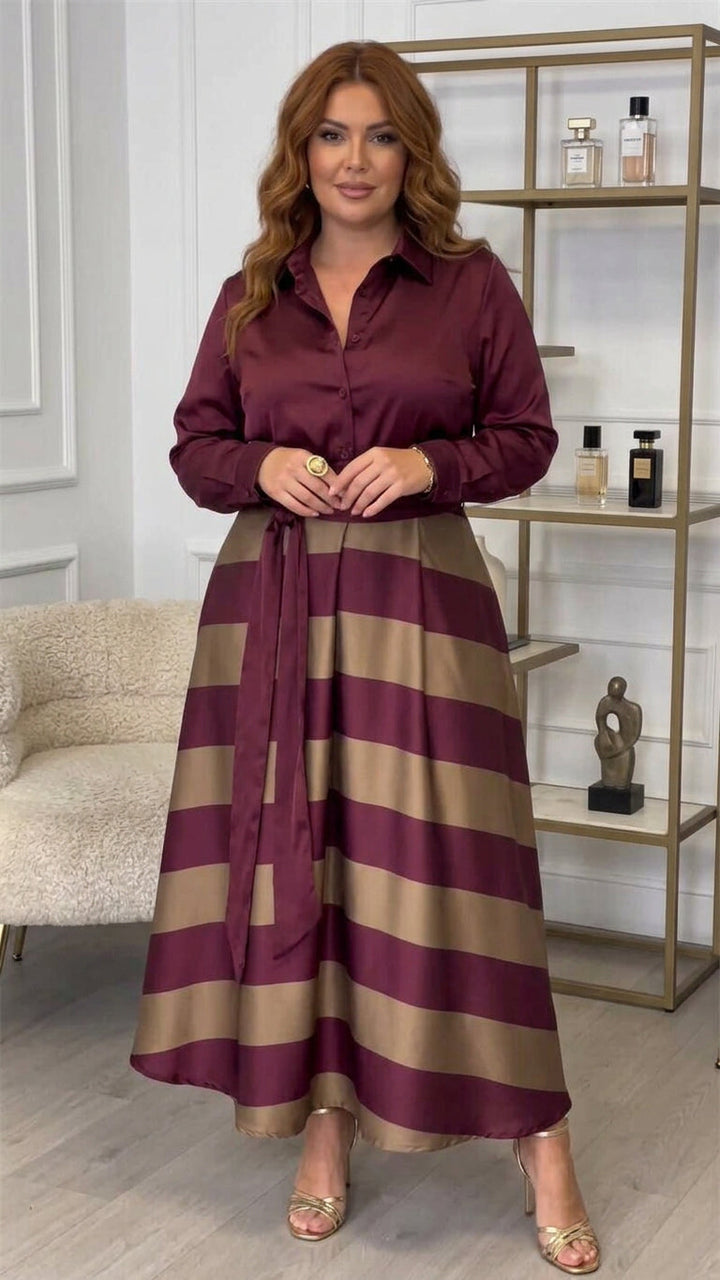 Lara | Stribet Maxi Kjole