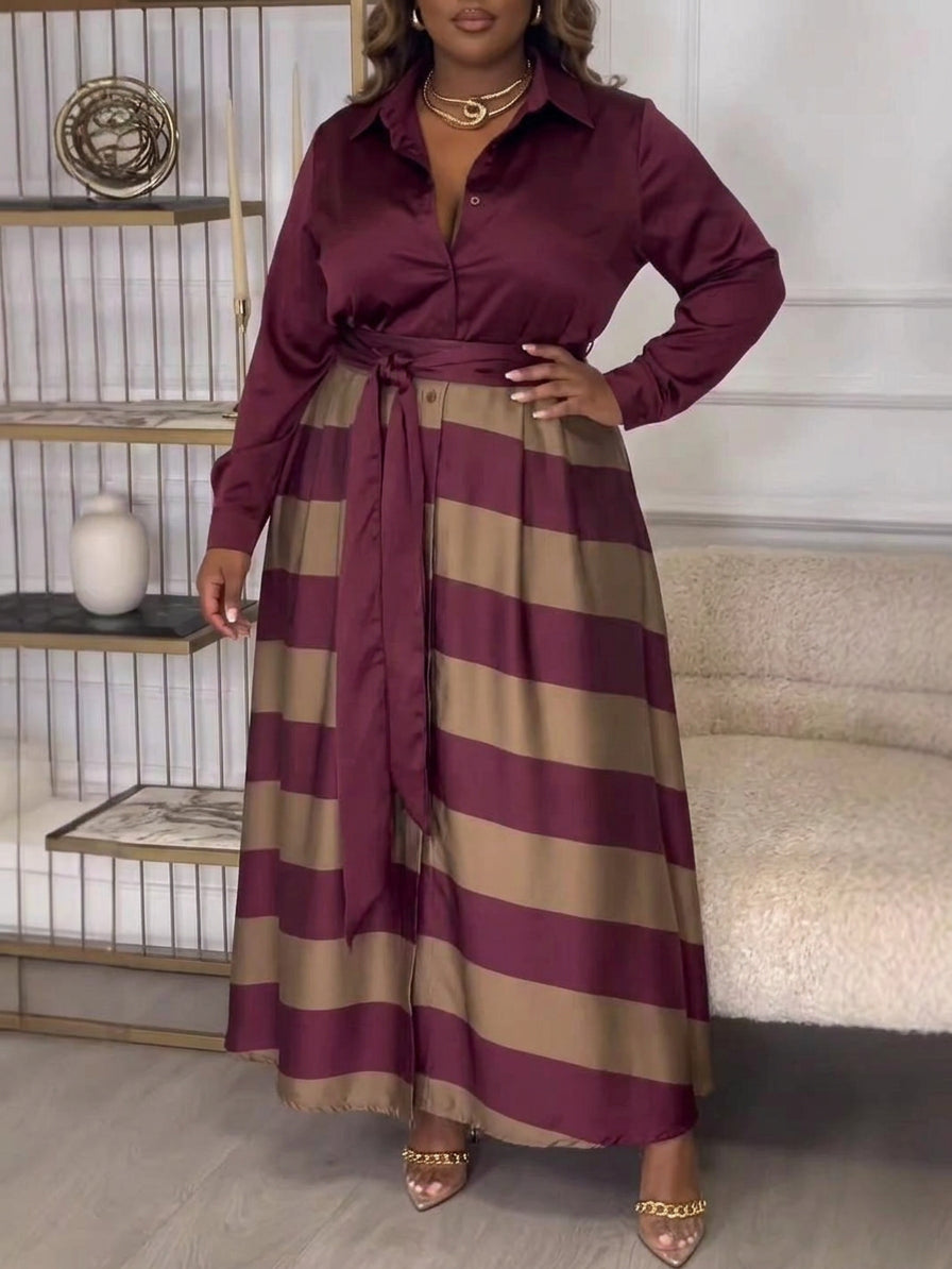 Lara | Stribet Maxi Kjole